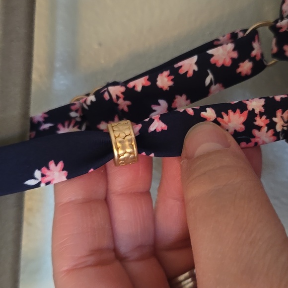 Draper James | NWT Navy & Pink Floral Twist Bikini Top Size Large - Picture 7 of 10